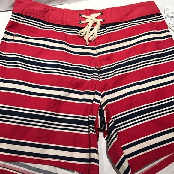 Men's swim trunks, red, white and blue, new - Picture 1 of 6